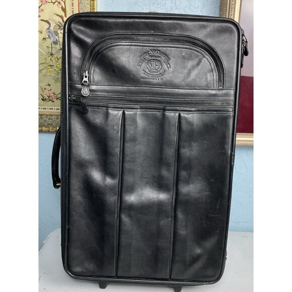 Vintage Ghurka 2 Way 1990s Traveler 52Suitcase Marley Hodgson Black Leather
